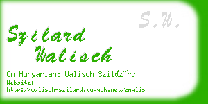 szilard walisch business card